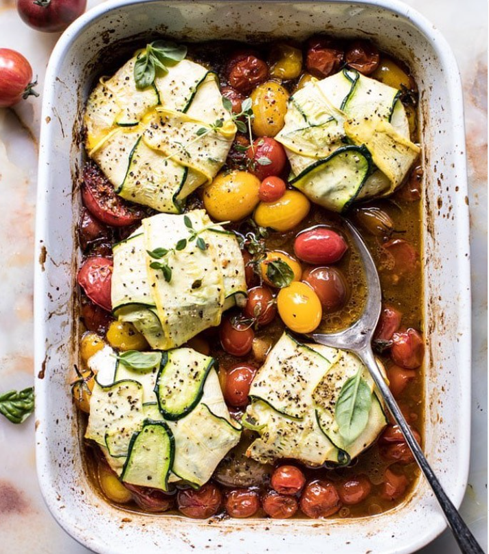 “Ravioles” de Zucchini con Tres Quesos