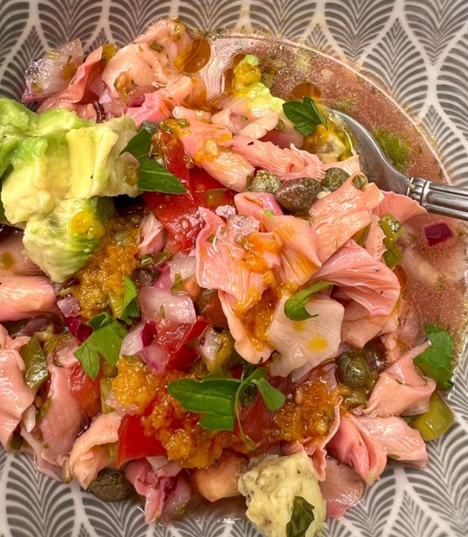 Ceviche de Hongos Ostra Rosado