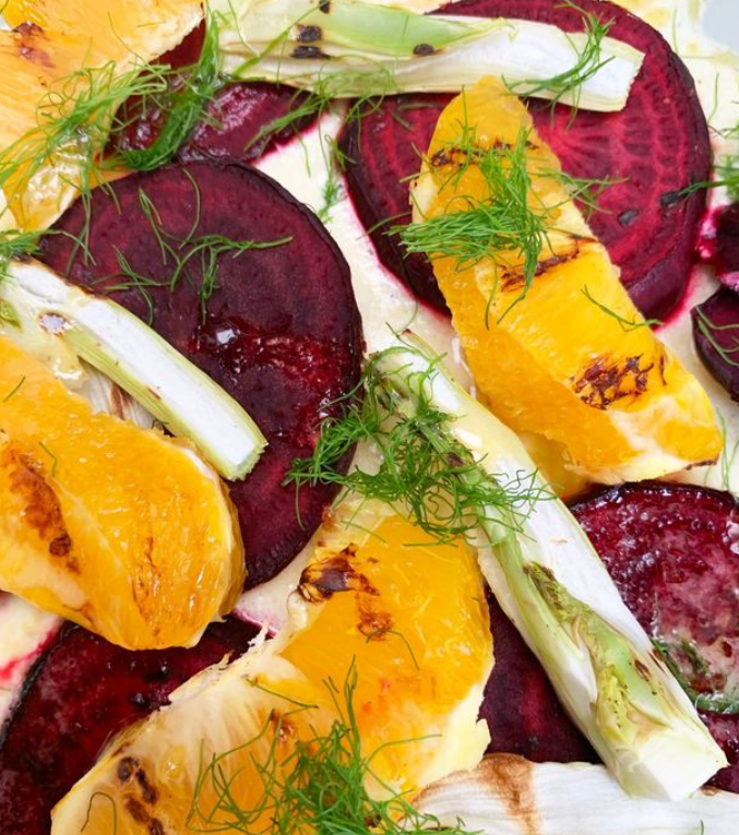 Ensalada de Remolacha Asada, Hinojo y Naranja