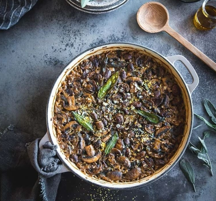 Risotto de Hongos y Salvia
