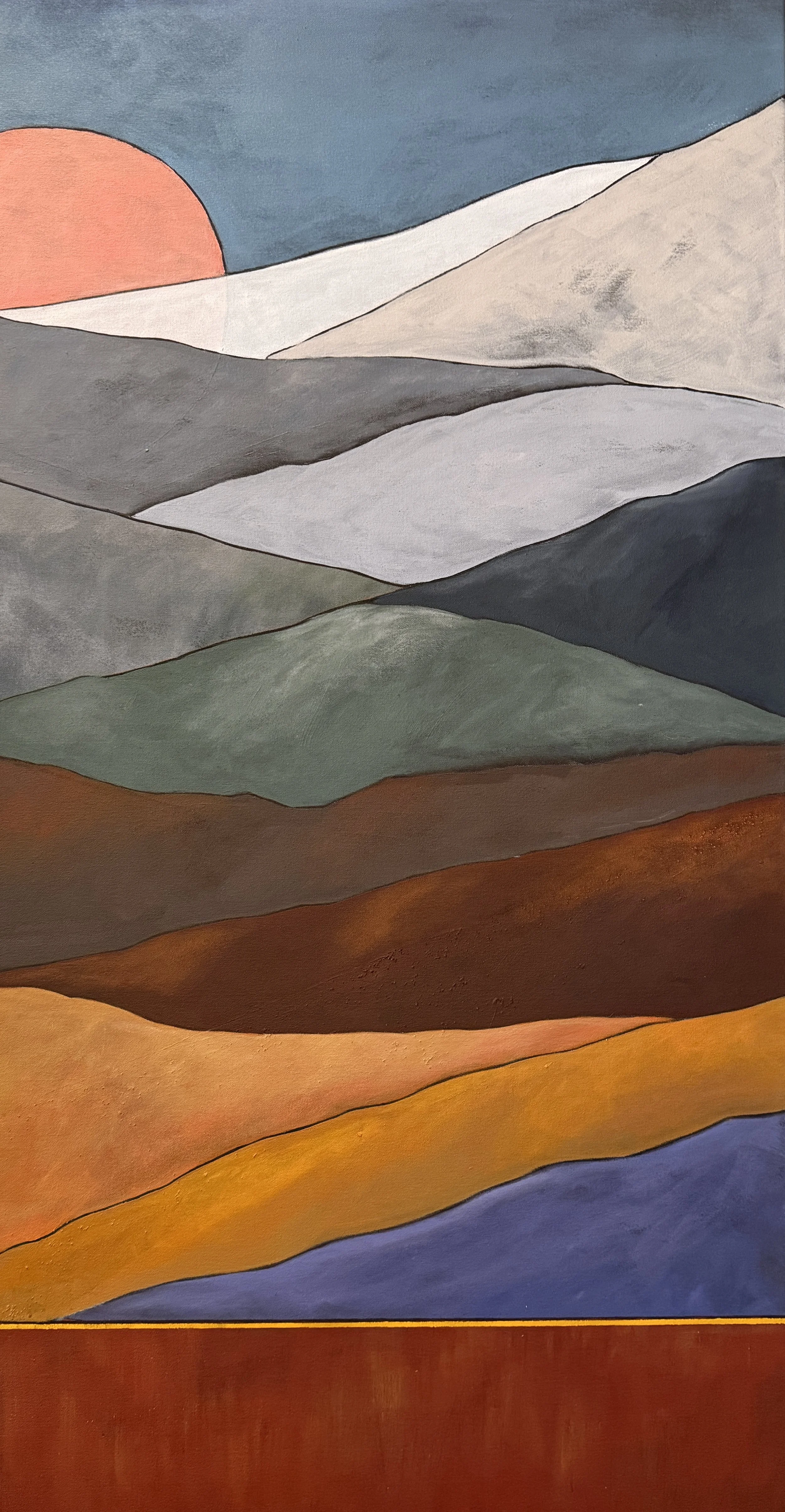 SOLD Moonset Reflections 24in X 46in