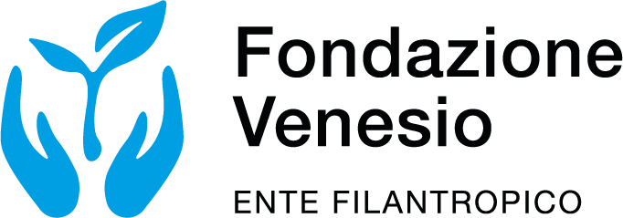 Logo della Fondazione Venasio con due mani stilizzate che tengono una piantina