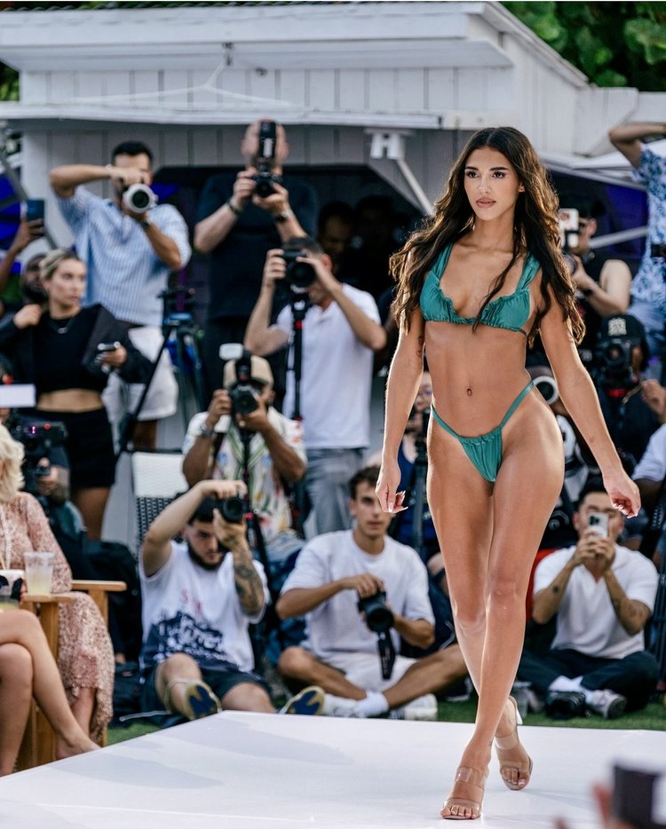 Swimwear collection on model