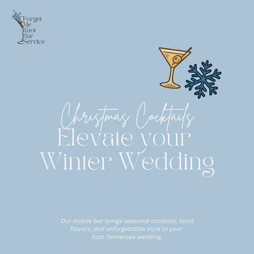 ✨❄️ Winter wedding season is right around the corner! At Forget Me Knot Bar Service, we bring warm, cozy cocktails and unforgettable vibes to make your special day sparkle.

📍East Tennessee

🥂Your perfect day deserves the perfect bar &mdash; visit 