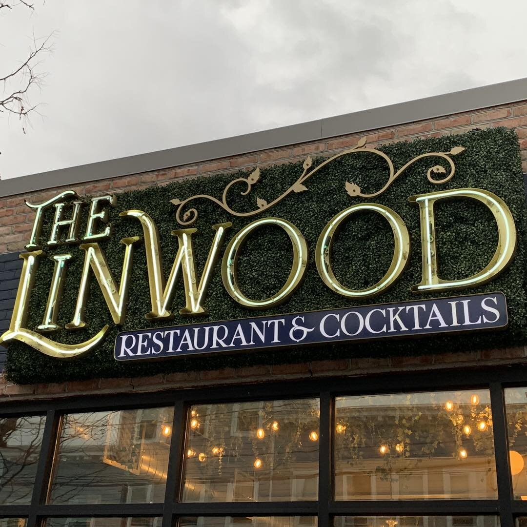 One of our finer creations! This custom  #sign was designed to match the modern and magical vibe of The Linwood itself! Exposed neon channel letters are accompanied by flat cut out accents and traditional secondary light box - all mounted on a faux l