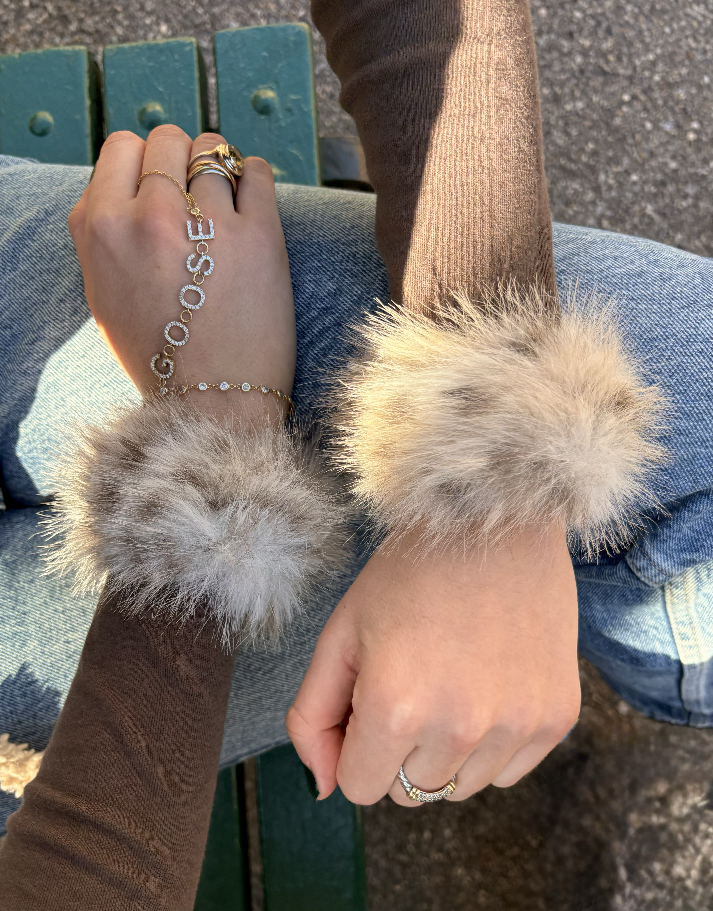 White Leopard Fur Cuff