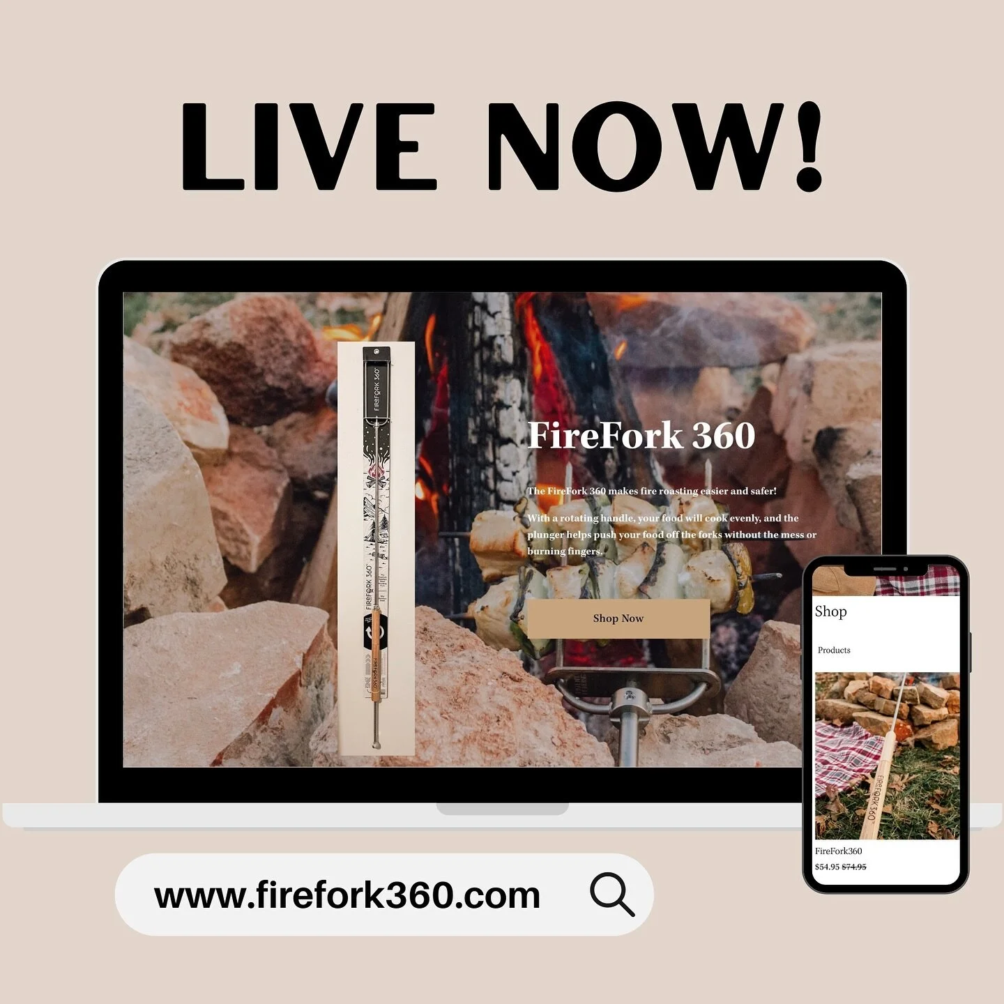 IT&rsquo;S HERE! Visit our new website for an updated shopping experience and get the ultimate roasting fork that you&rsquo;ve been waiting for! 

⬆️ link in bio ⬆️

#firefork360 #firesideutensils #campcooking #rvliving #campfire #campfirefood #produ