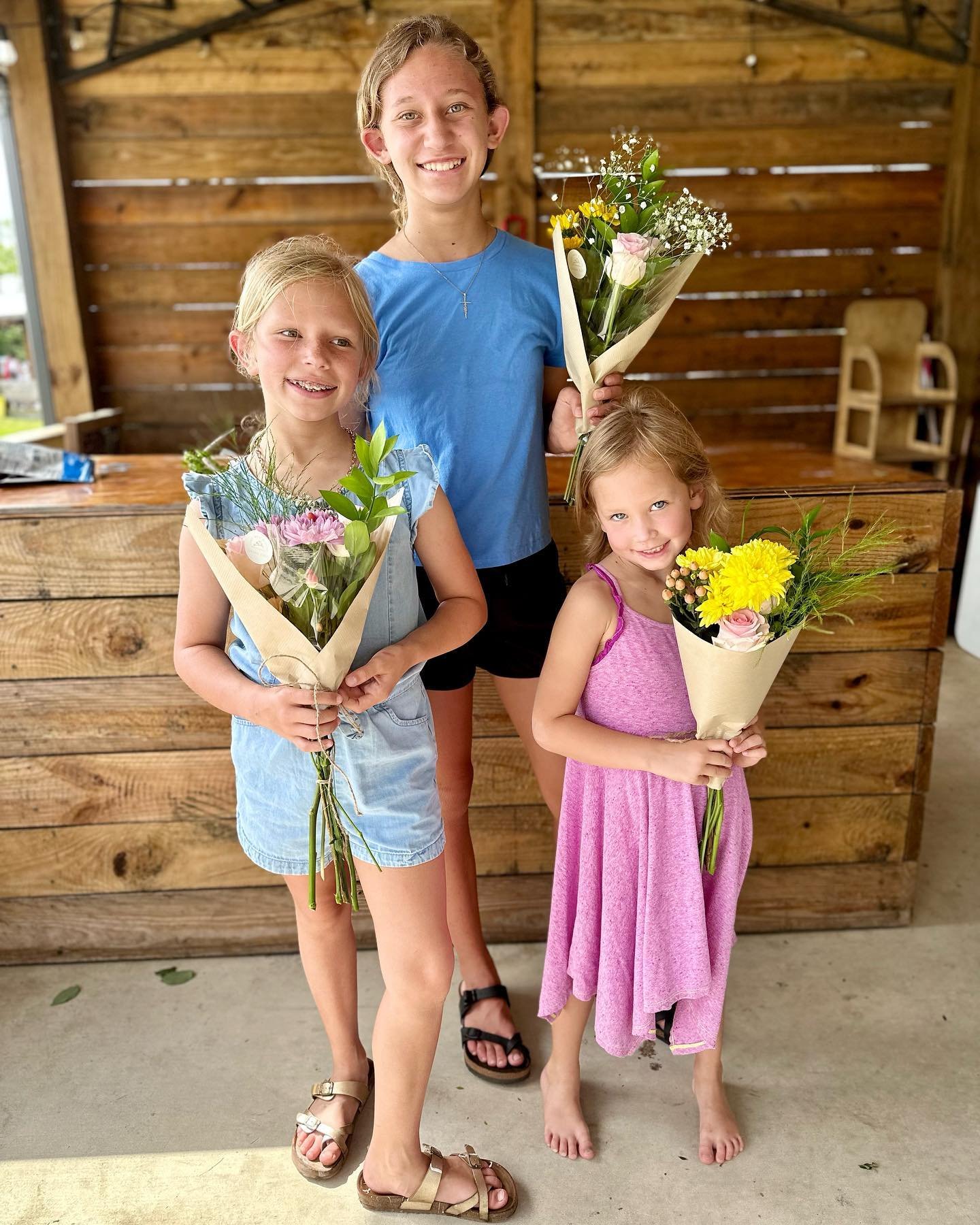 The best Mother&rsquo;s Day gift&hellip; having my three wild blooms help me with flowers. They made these bouquets by themselves 🌺