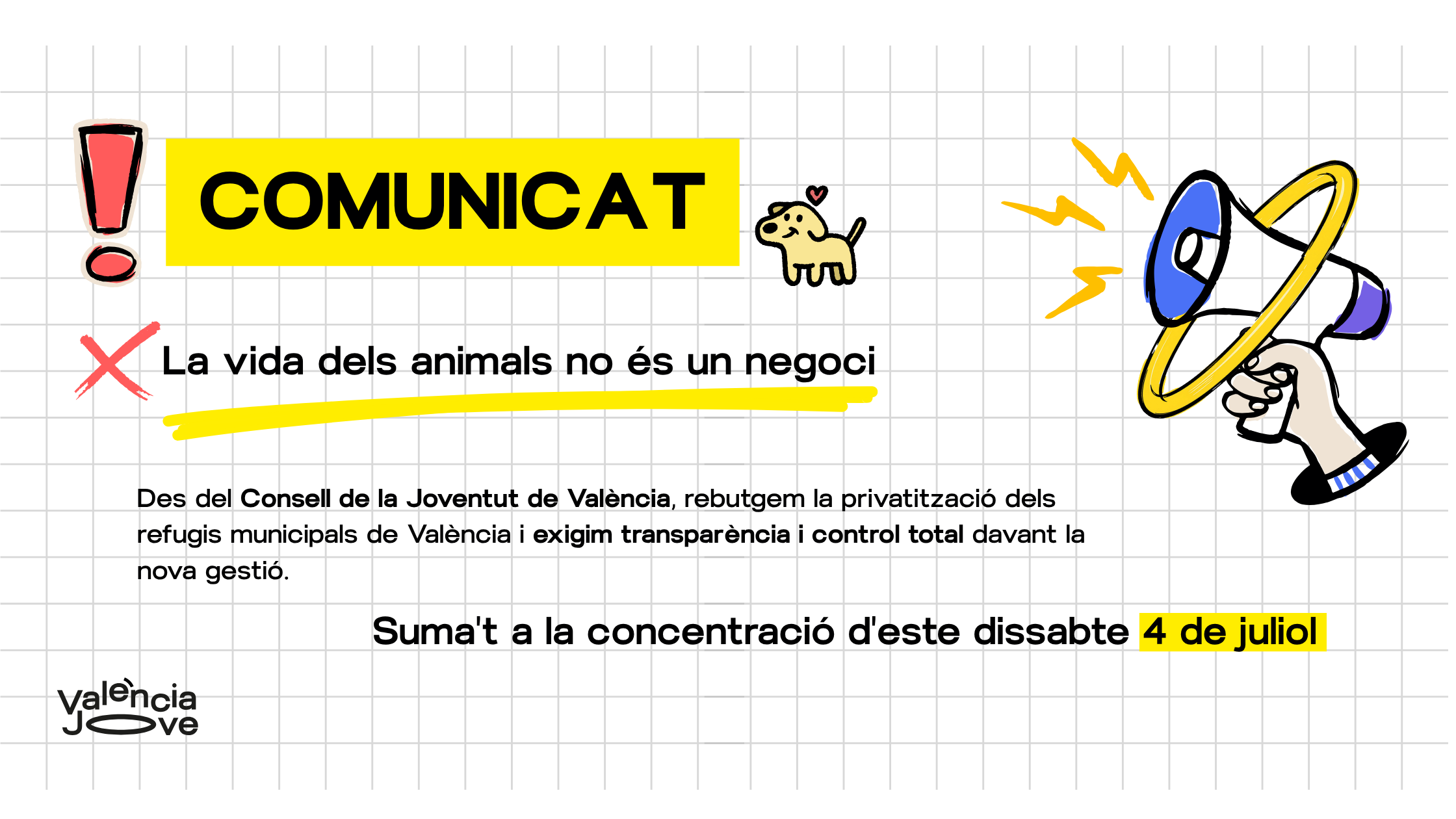 COMUNICAT: La vida dels animals no és un negoci!
