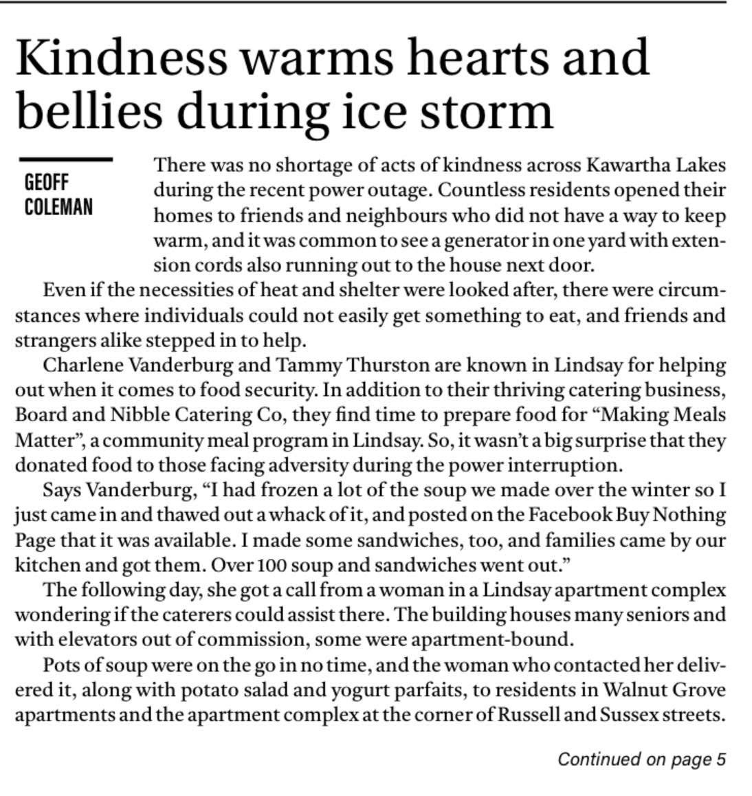 Soooo, what a heartwarming article in the paper!! We are so incredibly blessed and honoured to be able to help our community and super proud of everyone that did their part to make a difference for someone! If you can- do! Thank you Geoff Coleman and