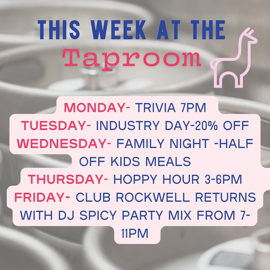plenty of reasons to come hang with us this week 🍻