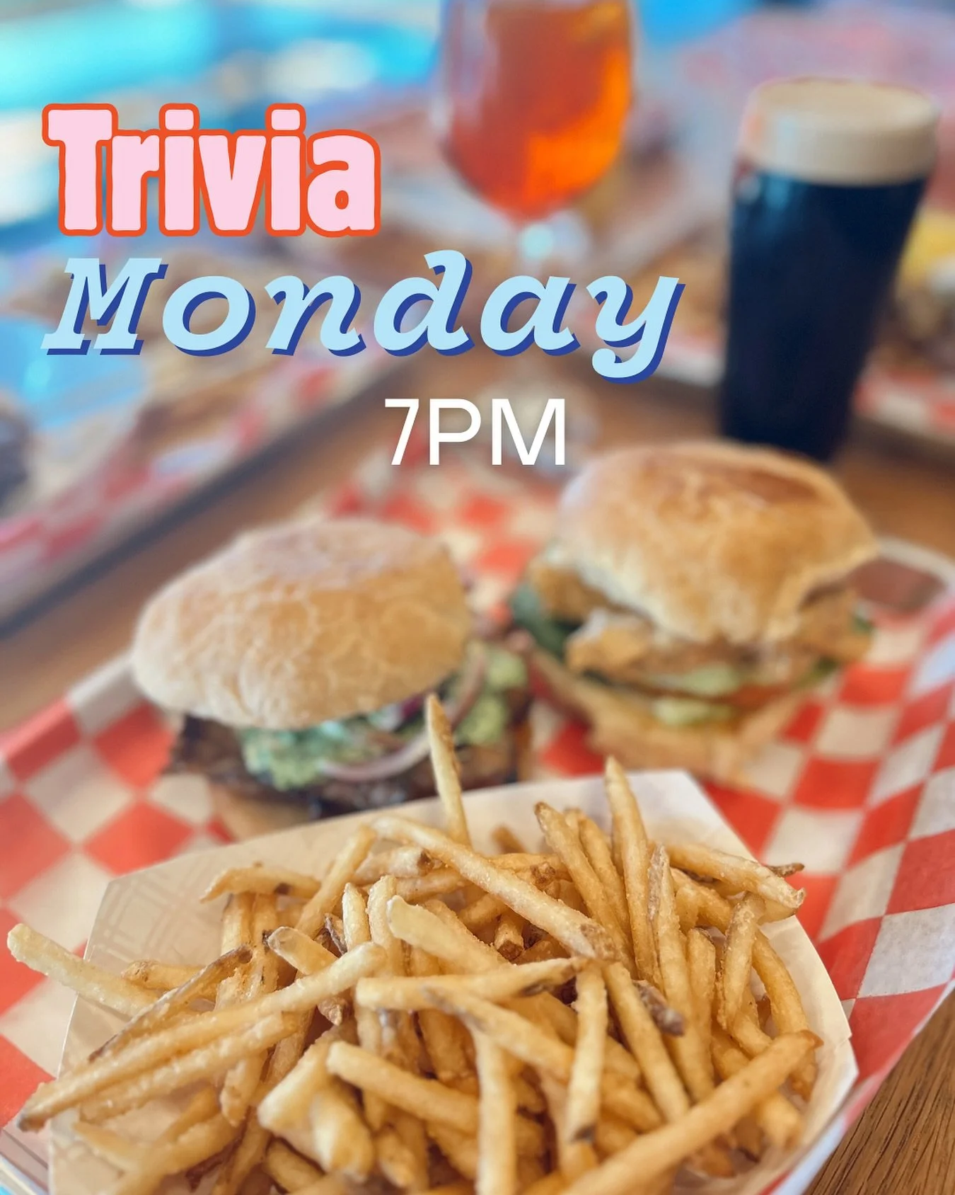 Who&rsquo;s ready for some Monday night fun 🙋&zwj;♀️ Join us tonight at 7pm for Trivia Monday 😎🍻