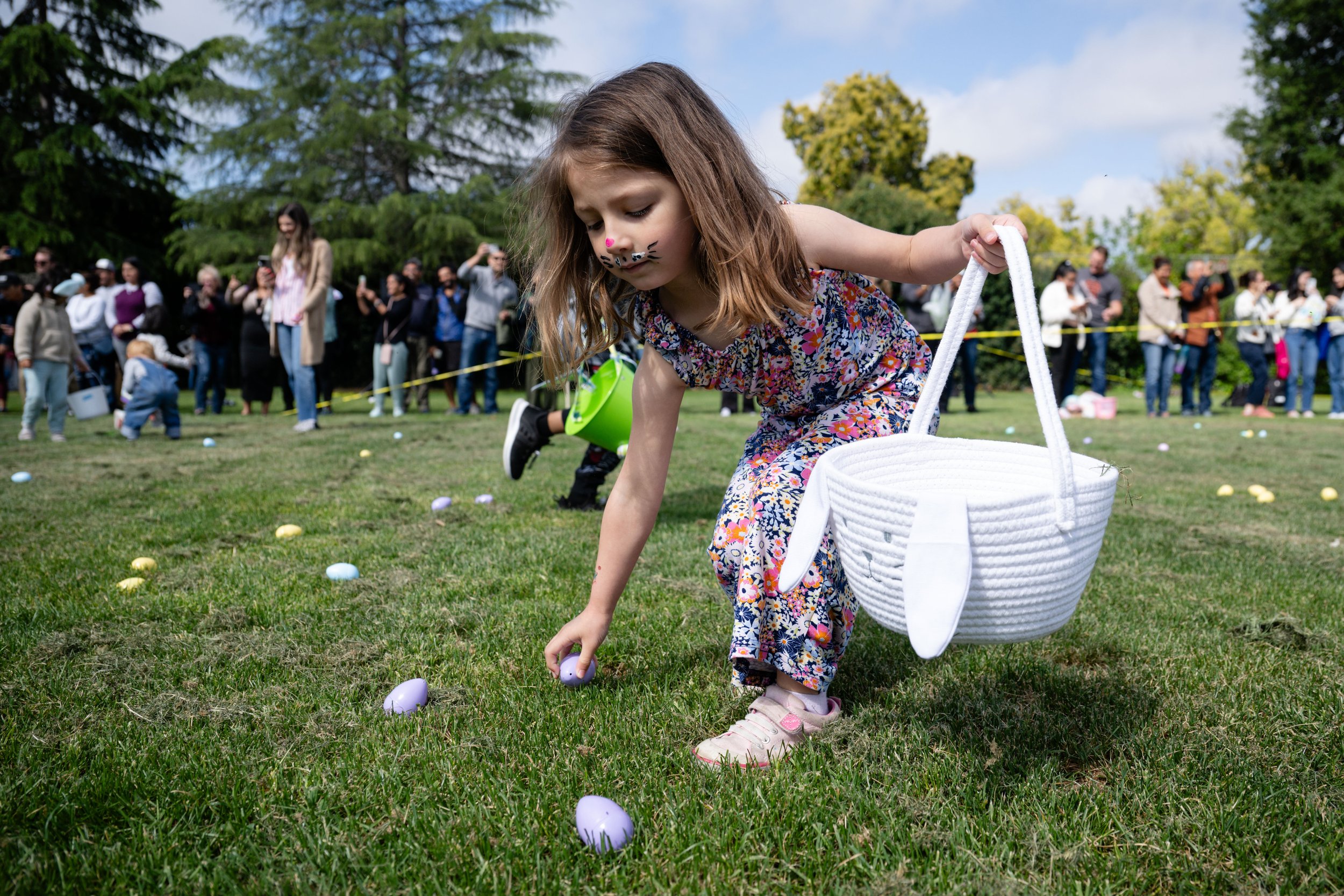 Children go on the hunt for Easter eggs during the 45th annual Easter Eggstavaganza at Campbell Community Center in Campbell, Calif., Saturday, April 19, 2025. | Thien-An Truong for Bay Area News Group