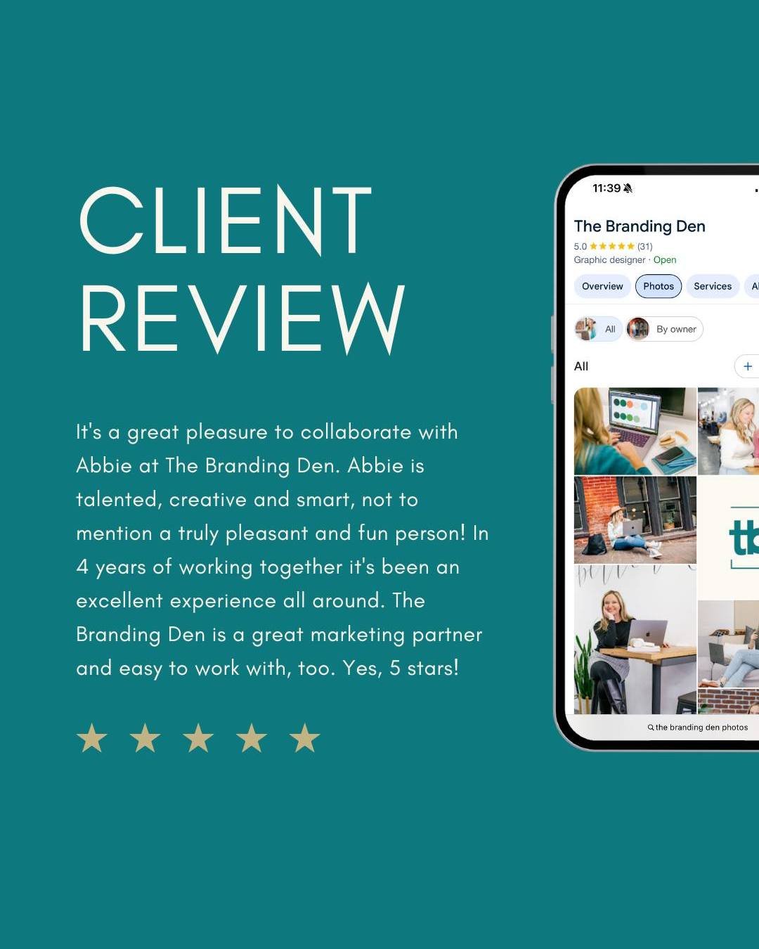 ✨ Happy Friday vibes, amplified! There&rsquo;s nothing like wrapping the week with kind words from an amazing client (especially when they come with a ⭐⭐⭐⭐⭐ Google review!).

At The Branding Den, we&rsquo;re all about thoughtful design, strong partne