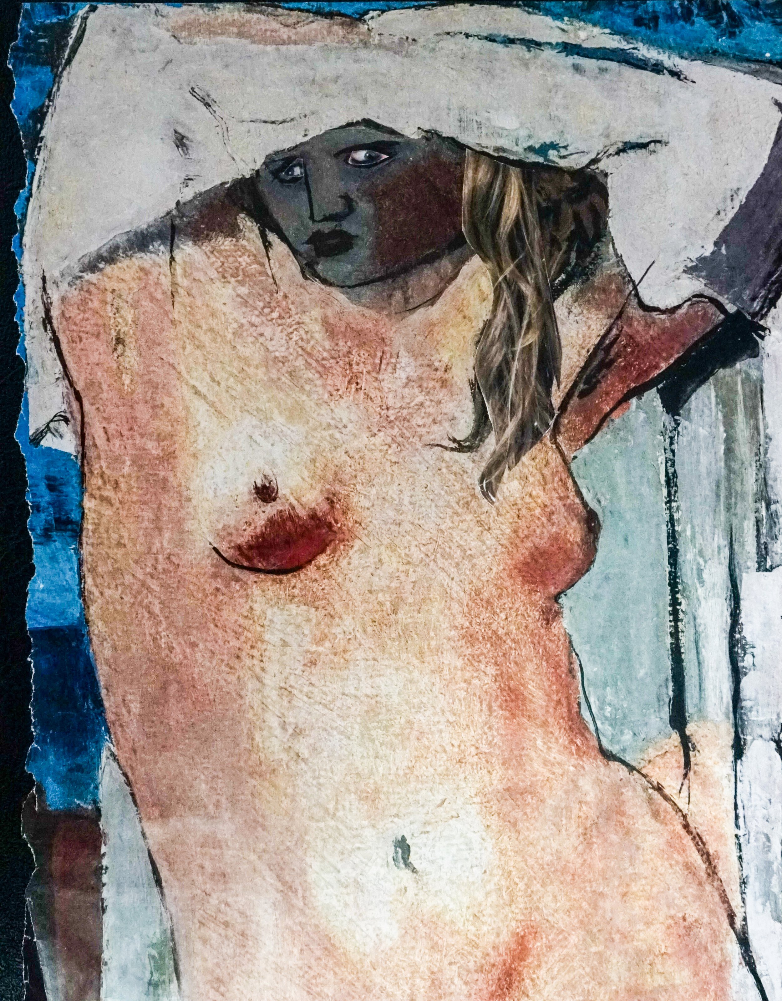 What Do You Think, 2023, Collage of mixed printed Materials, 9”w x 11”h