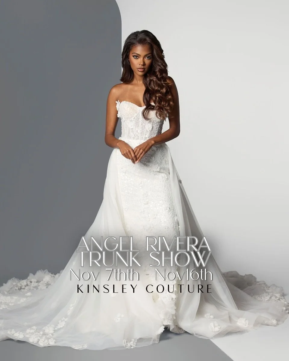 ANGEL RIVERA BRIDAL Trunk Show starts today!! 🤍 Featuring the newest &ldquo;Fall 2025&rdquo; Collection 🤍

Say yes to your dream dress!&hellip; BOOK NOW! 🤍 #kinsleycouturebridal #bridal #wedding #weddingdresses #weddingideas #weddinginspo #bride