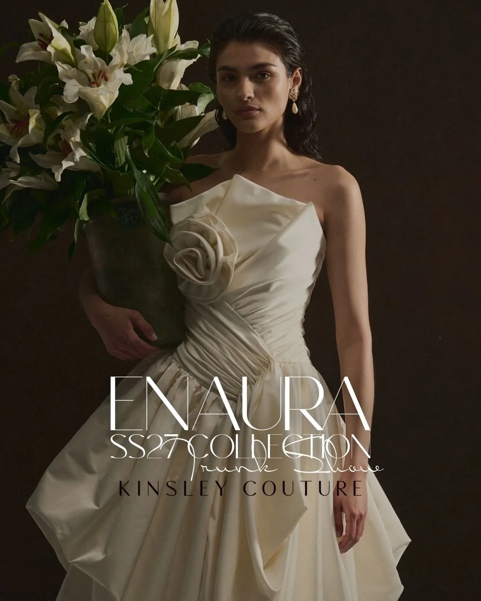 Timeless and unique looks for the Romantic bride. 🤍 Straight from the runway. ENAURA SS27 collection is coming soon to Kinsley Couture Bridal.

Trunk Show April 24th - April 26th ✨ BOOK NOW!
#kinsleycouturebridal #california #bride #weddinginspo