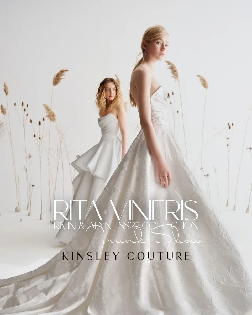 RITA VINIERIS SS27 Trunk Show 🤍 Kinsley Couture is happy to host the new RIVINI &amp; ALYNE SS27 collection for only one weekend. These dresses are classic, chic, and flattering. Don&rsquo;t miss your one chance to view the collection. 

Say yes to 