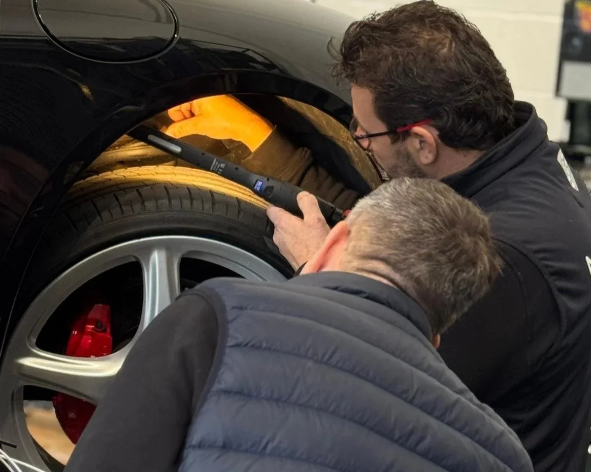 PrecisiInspection on a Porsche by Miltech Auto Performance technicians