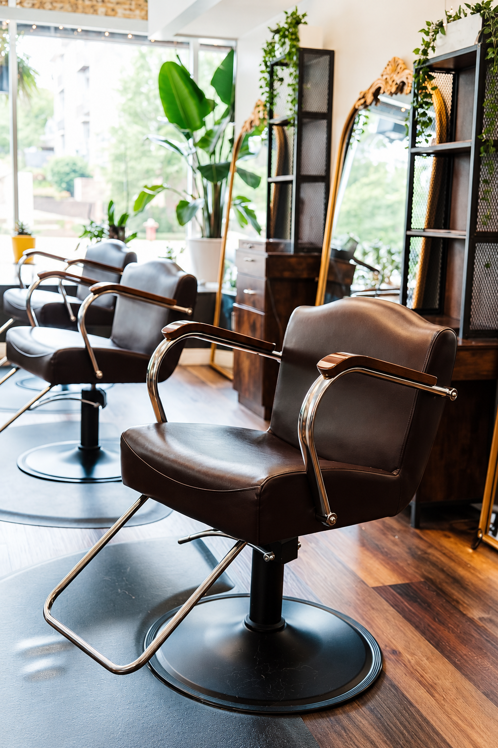 Styling chairs and ornate mirrors at Mechanix + Co. in West Saint Paul.