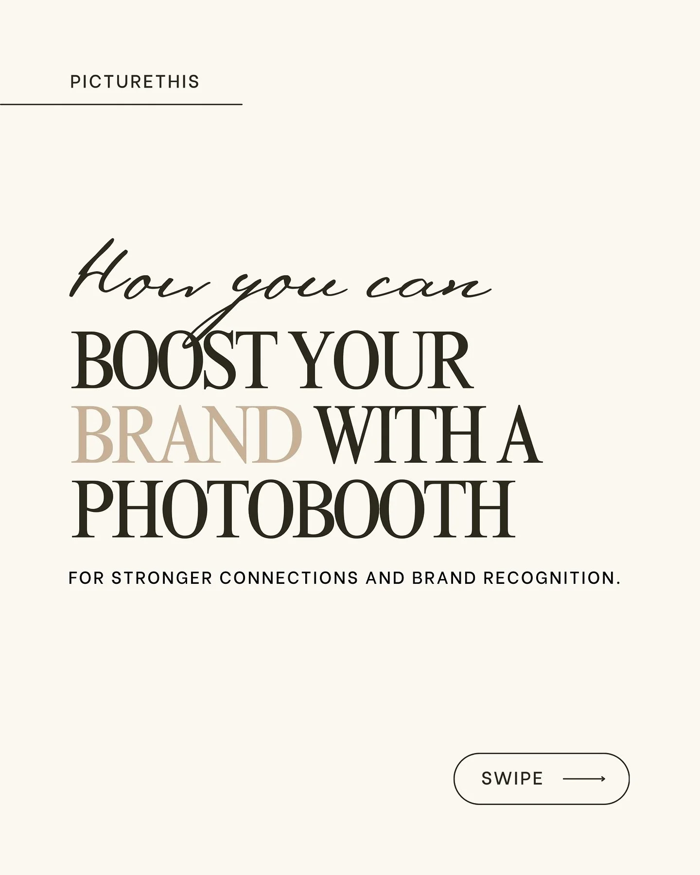 ✨Ready to elevate your brand at your next event?✨

Our custom photobooth experience helps you to stand out and leave a lasting impression with these 5 branding features: 

1️⃣Branding on the back of the booth 
2️⃣Your logo on every photo printout
3️⃣