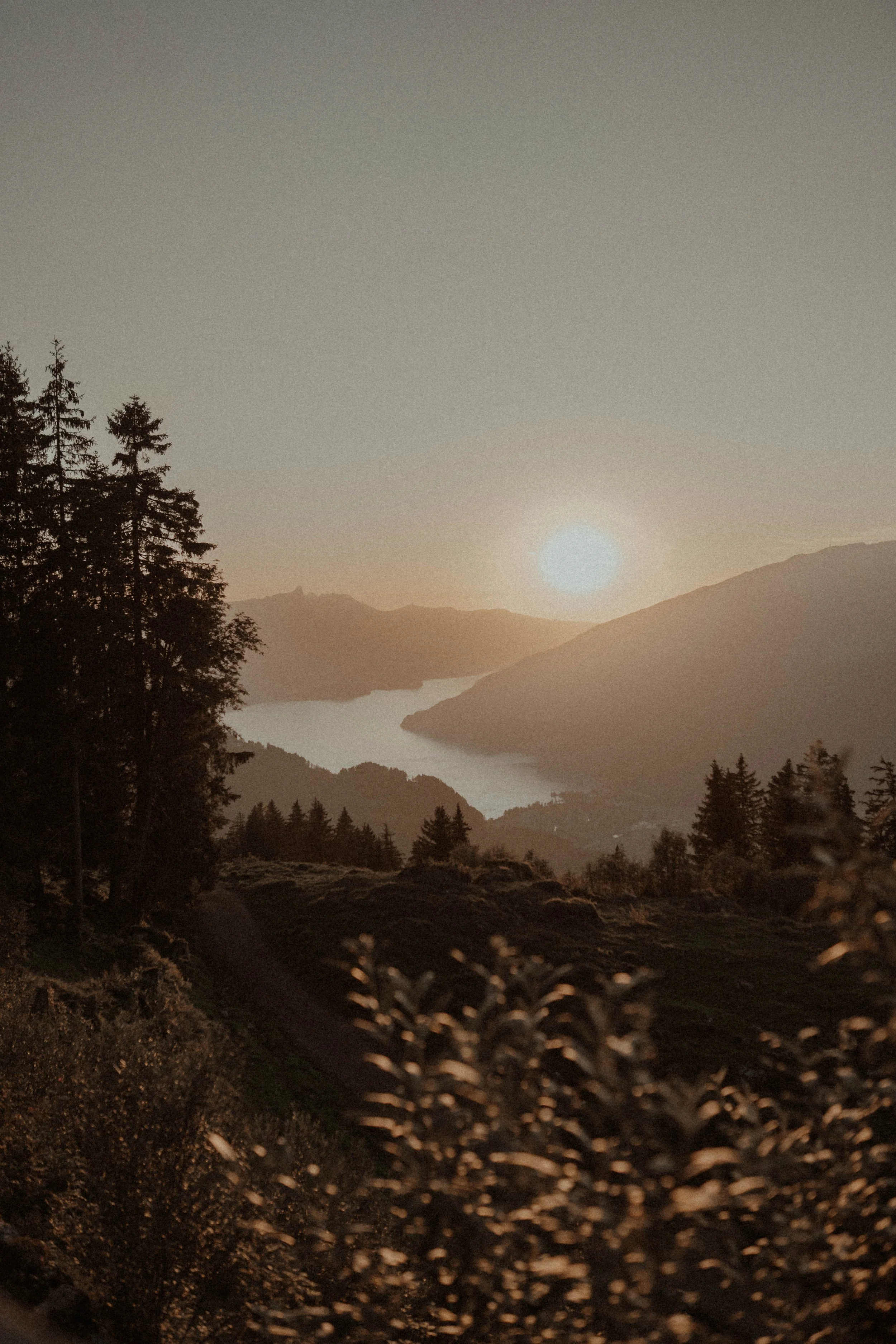 cinematic Switzerland sunset Landscape - warm, natural and emotional atmosphere