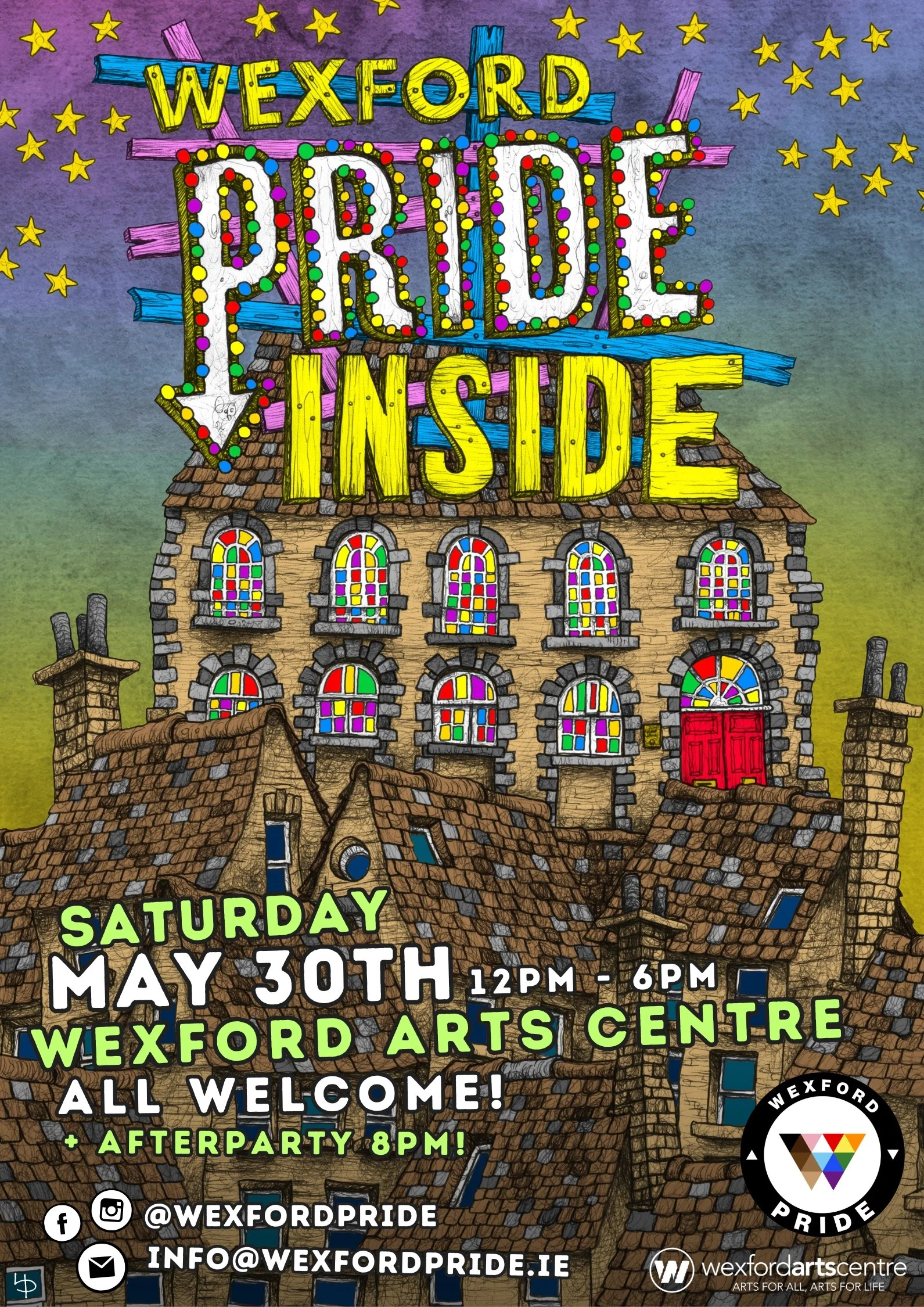 Wexford’s largest and only LGBTQIA+ pride celebration returns to Wexford Arts Centre on Saturday, the 30th of May 2026.
