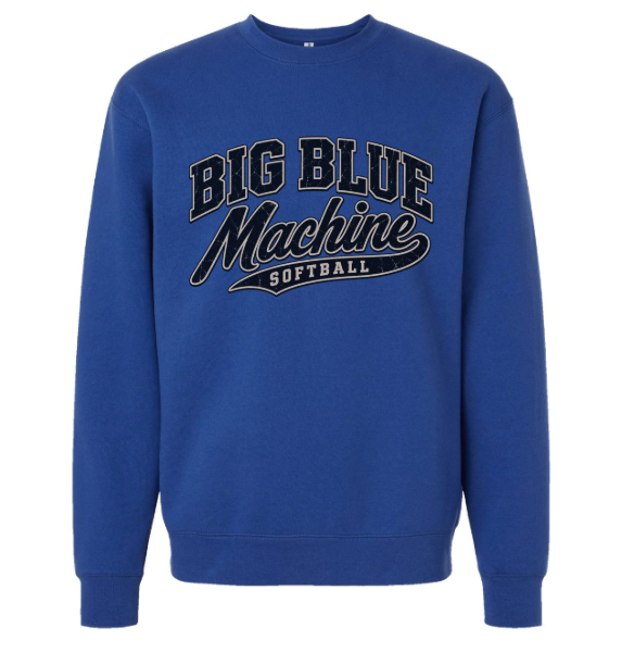 Big Blue Machine Softball Royal Blue Crewneck - Independent Trading Co.
