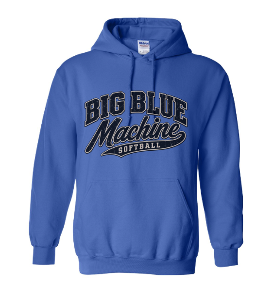 Big Blue Machine Softball Royal Blue Hoodie - Gildan