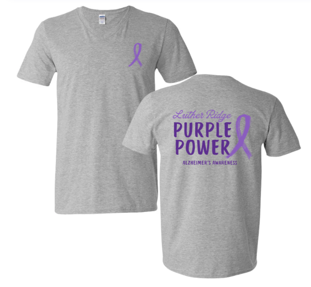 Luther Ridge - Alzheimer's Walk (Purple Power) V-Neck Shirt