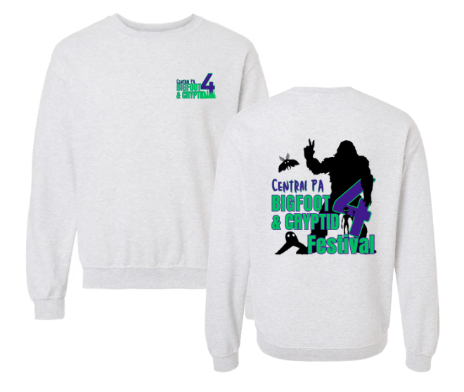 Central PA Bigfoot & Cryptid Festival 4 Crewneck (Purple/Green Design)