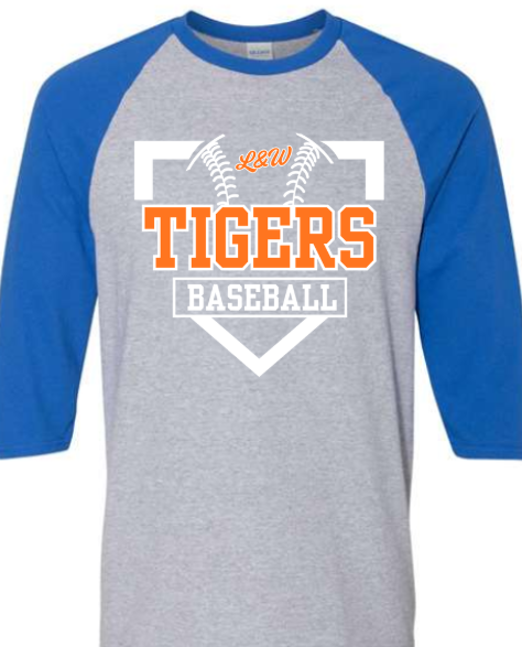 Tigers Baseball 3/4 Sleeve Shirt