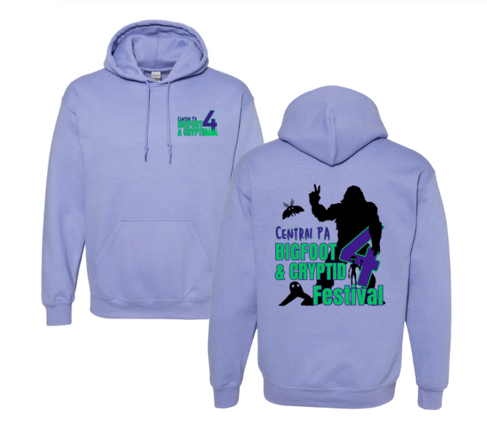 Central PA Bigfoot &Cryptid Festival 4 Hoodie (Purple/Green Design)