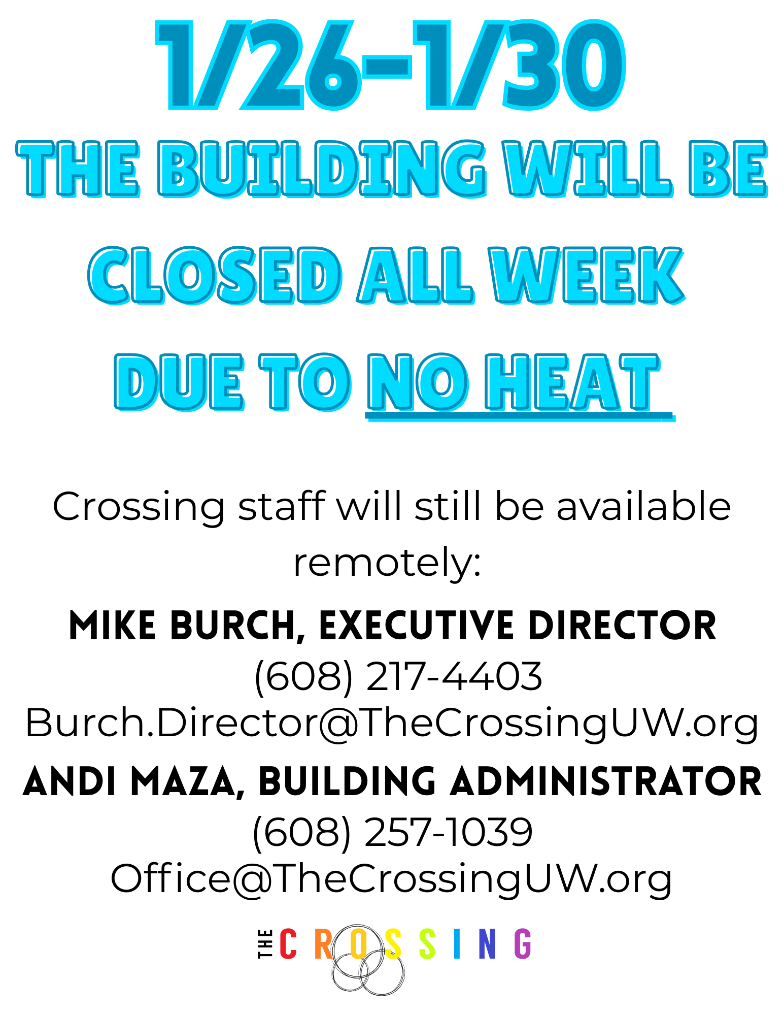 Building Closed - NO HEAT