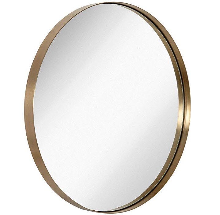 Amazon - Brushed Metal Gold Wall Mirror