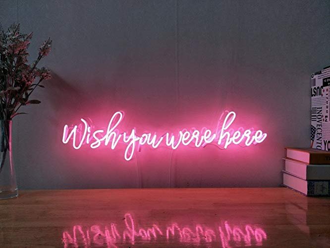 Amazon - Wish You Were Here Real Glass Neon Sign