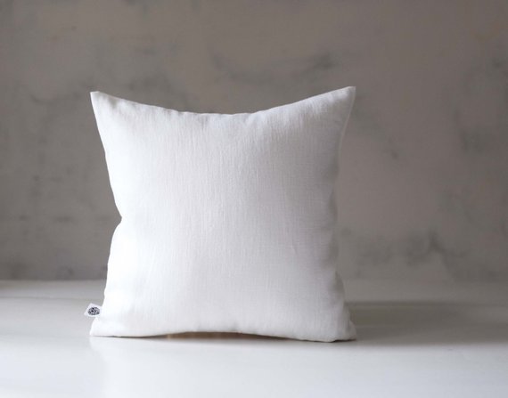 Etsy - White Linen Pillow Cover