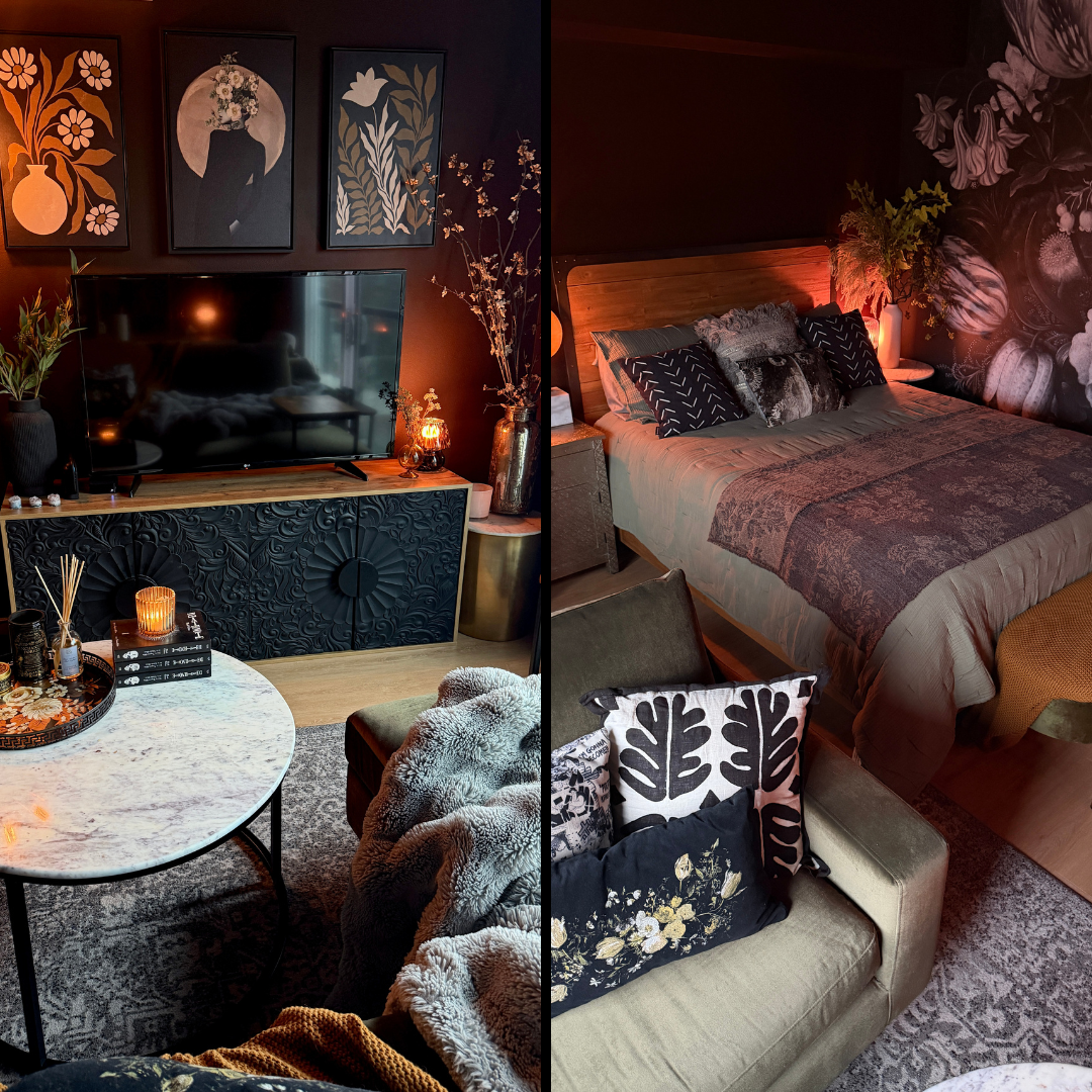 Decorating My Studio Apartment: Vintage Inspired Finds + Dark Decor Vibes