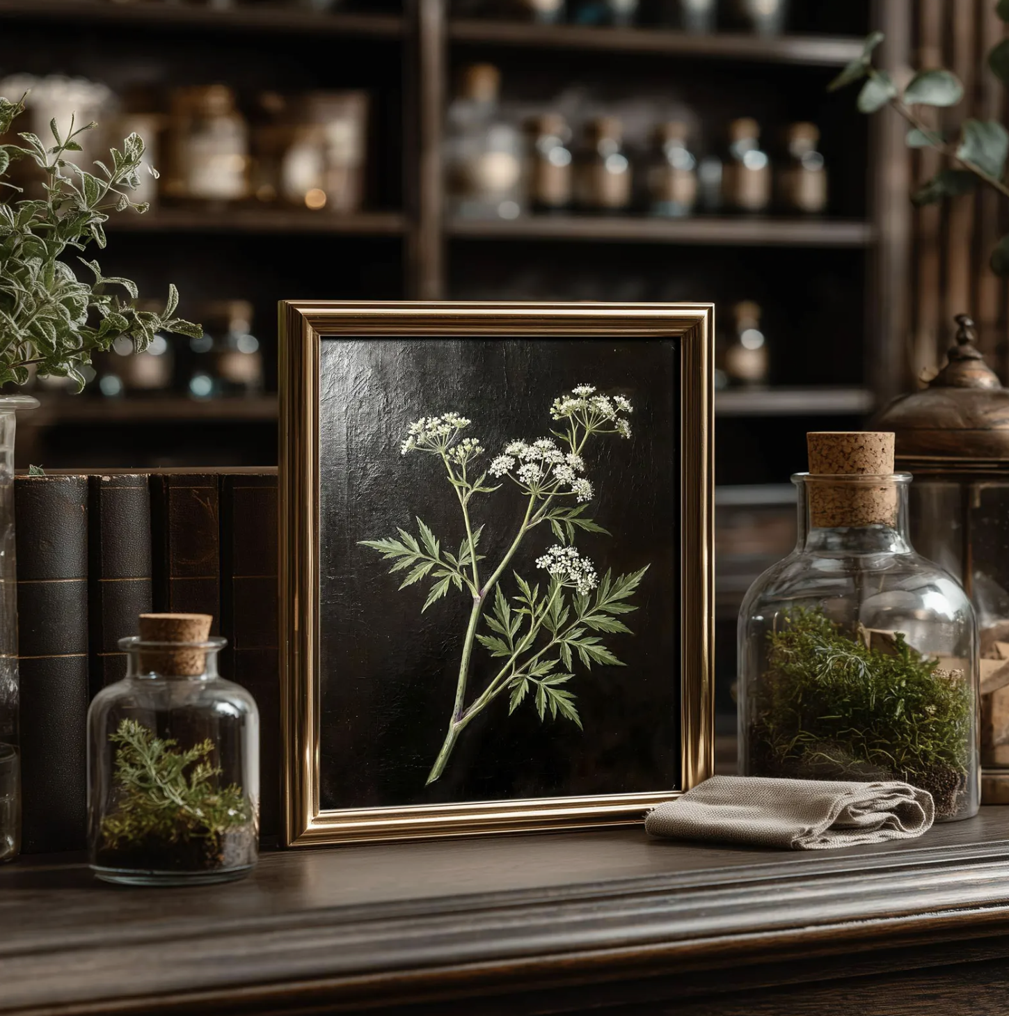 green academia bedroom decor - wall 3.png