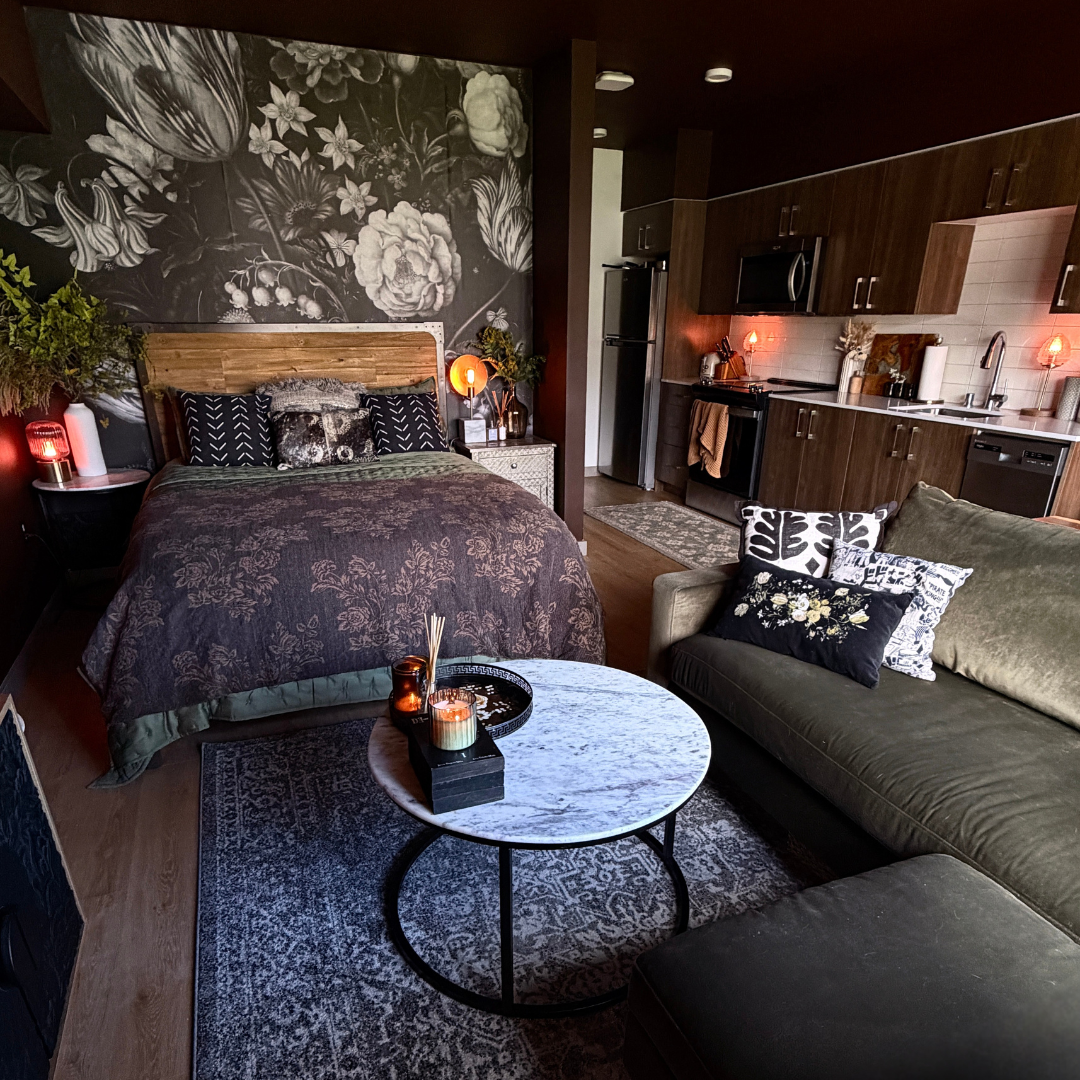 Decorating My Studio Apartment: New Studio Layout + A Green Academia Boho Design Shift…?