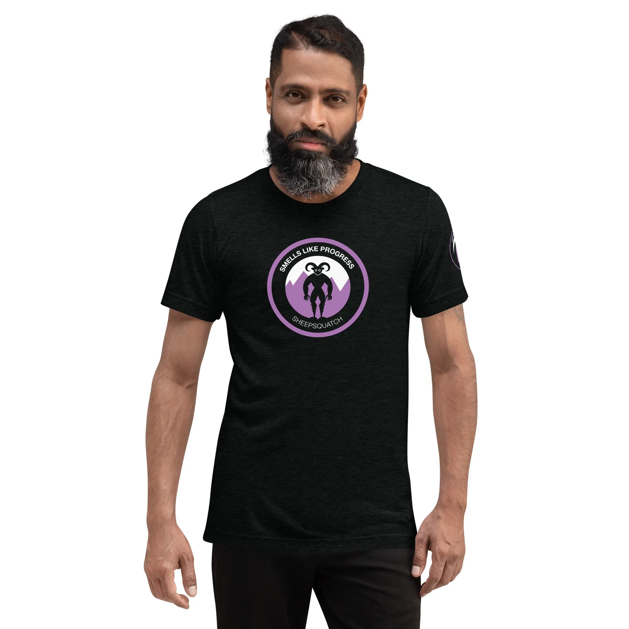 SheepSquatch - Purple on Black Tee