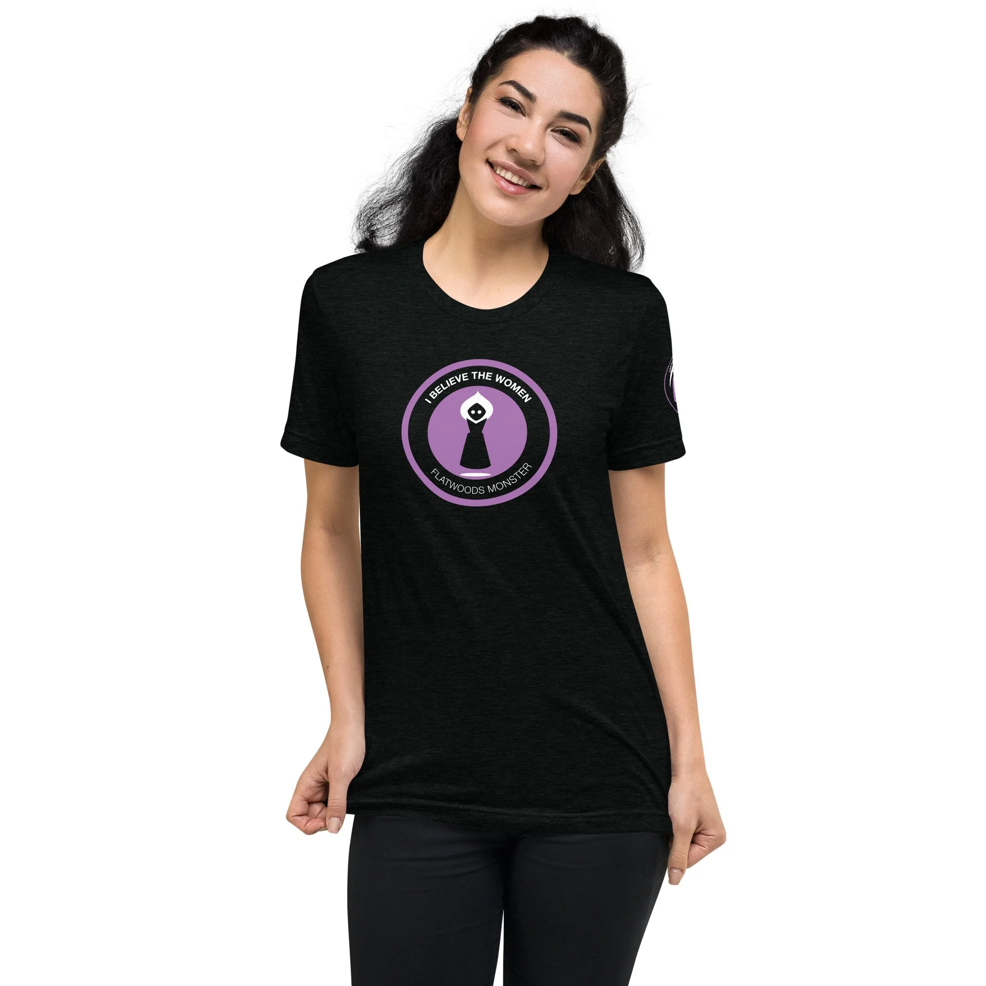 Flatwoods Monster - Purple on Black Tee