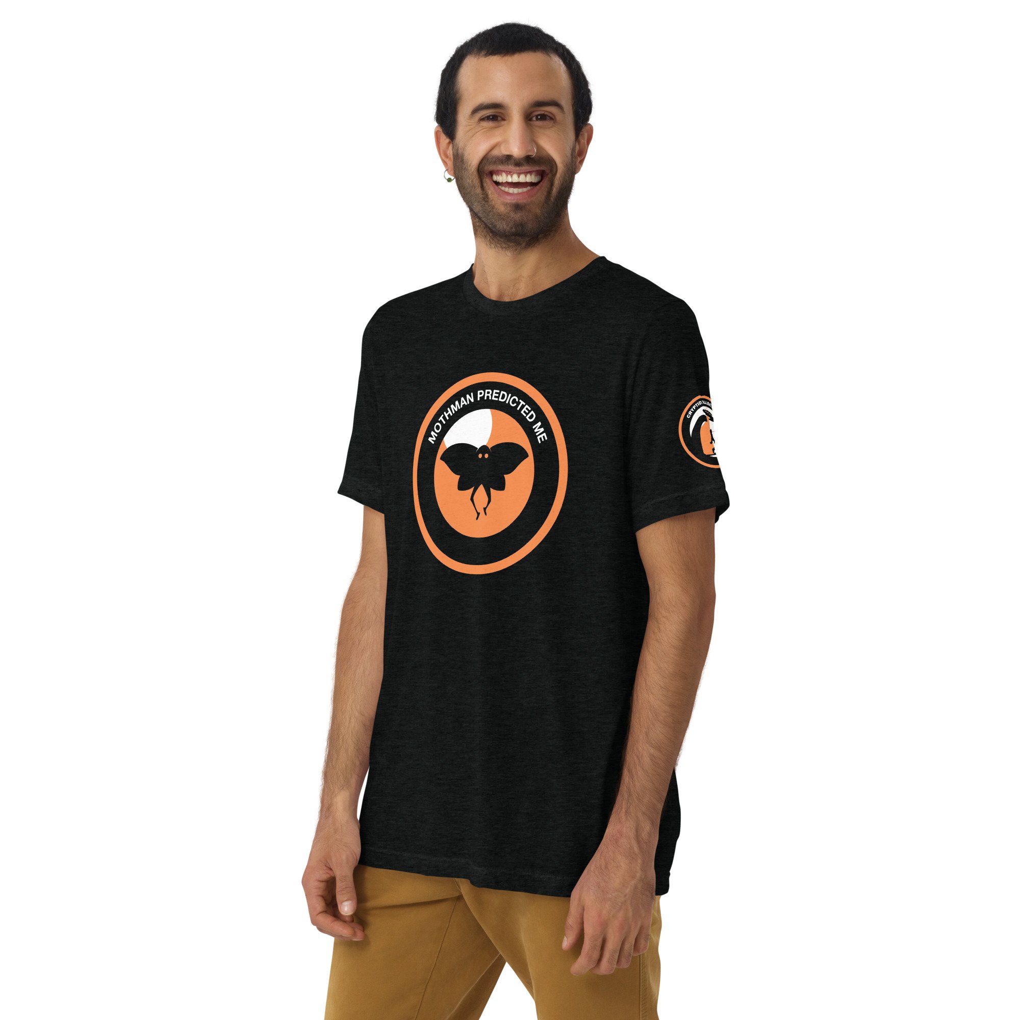 Mothman - Orange on Black Tee