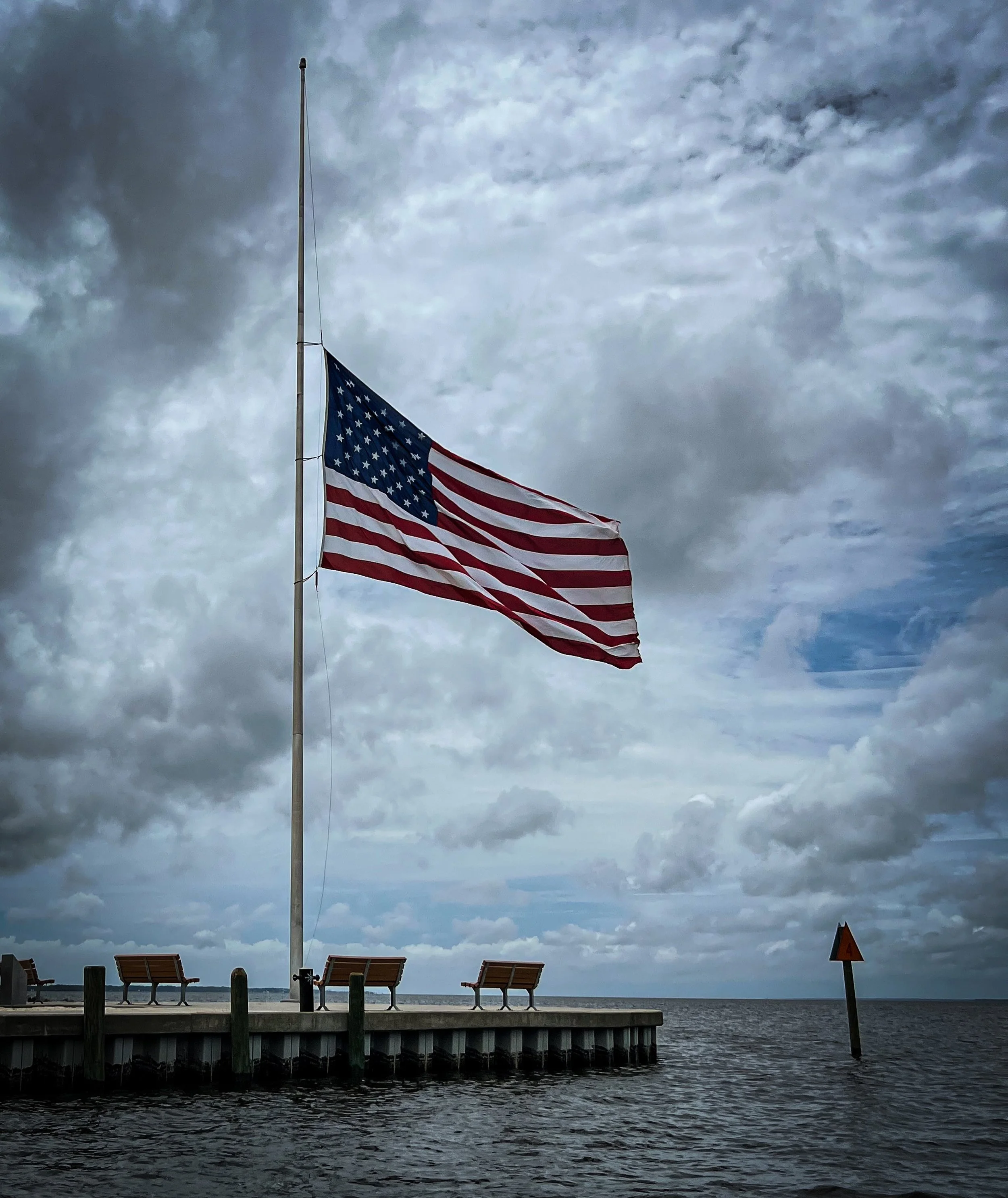 Memorial Day - The flag at half-staff says everything words often cannot. Today is a day of remembrance &mdash; honoring those who gave all and never came home. 🇺🇸 The weight of this is felt every day for myself and my family. Behind every flag low