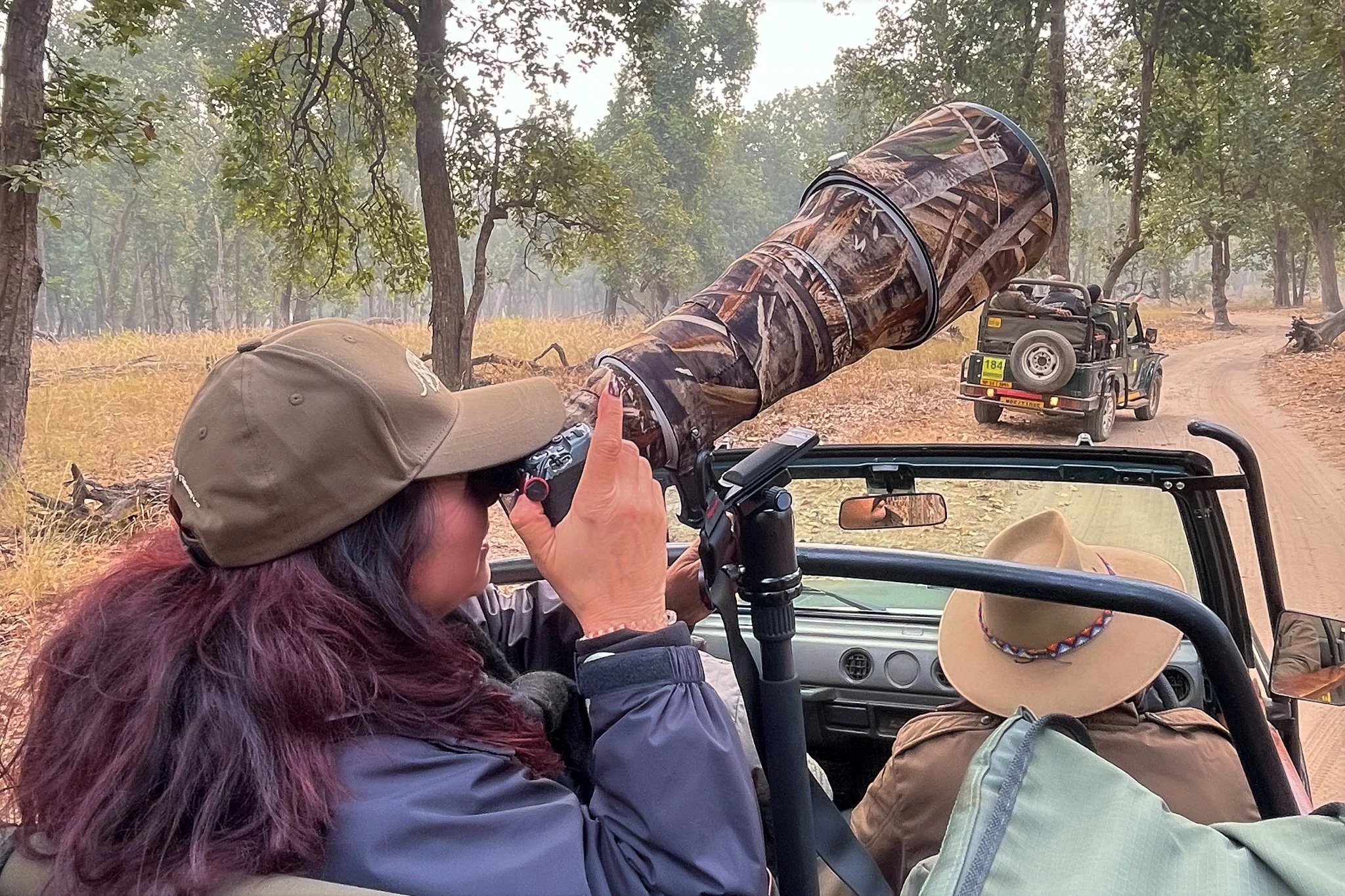 Lona Downs behind the lens, on site in India.