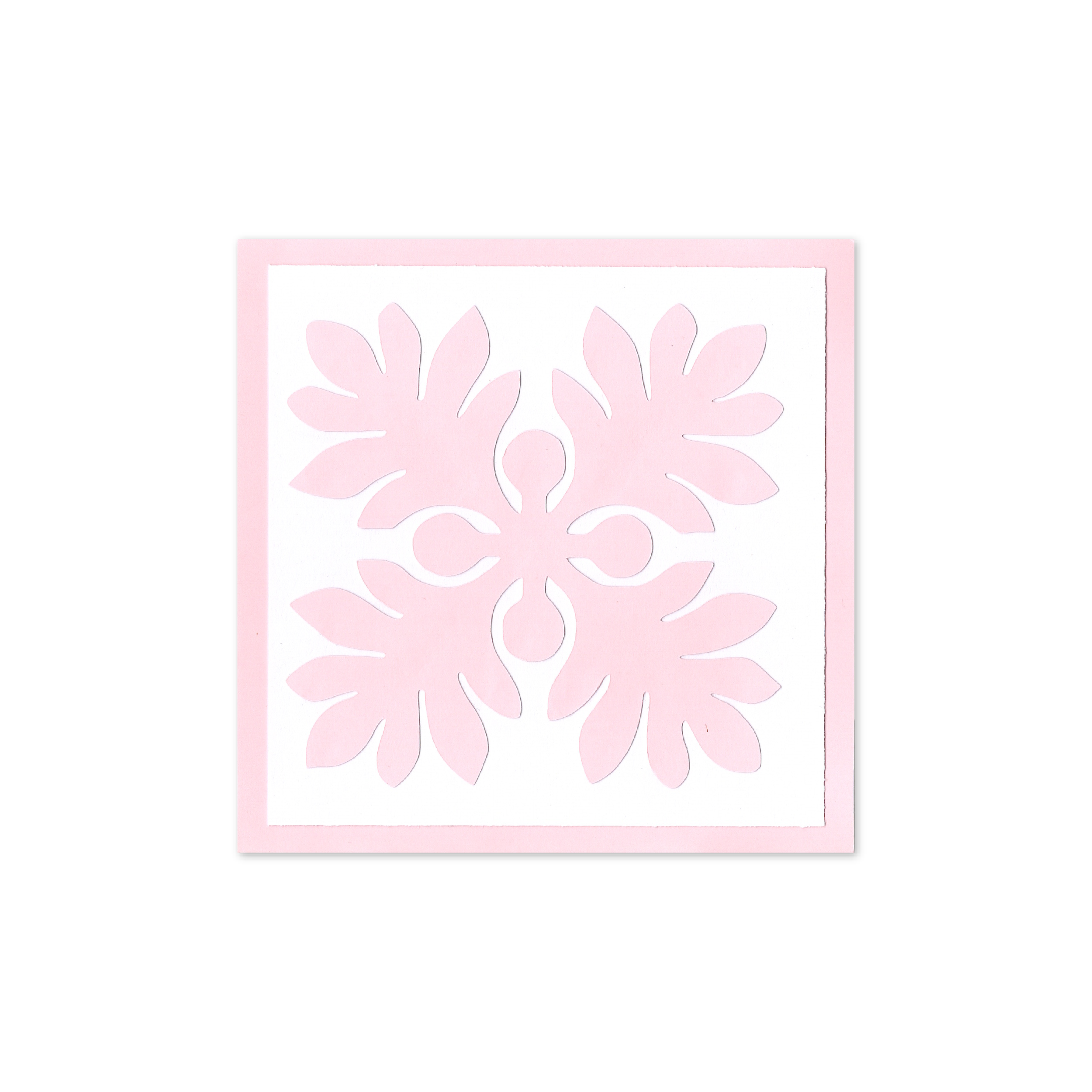 Hawaiian Motif Card (Light Pink on White)