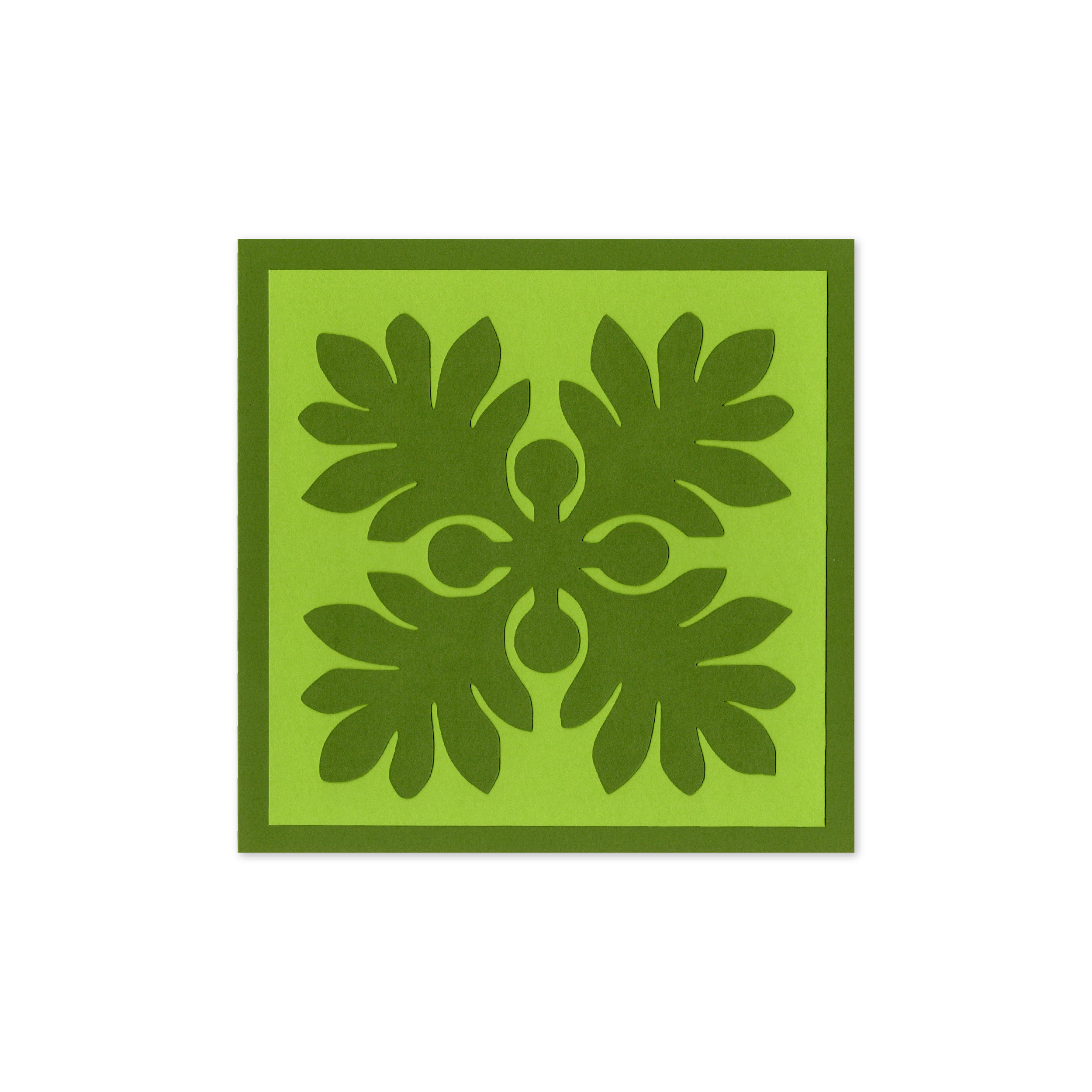 Hawaiian Motif Card (Green on Green)
