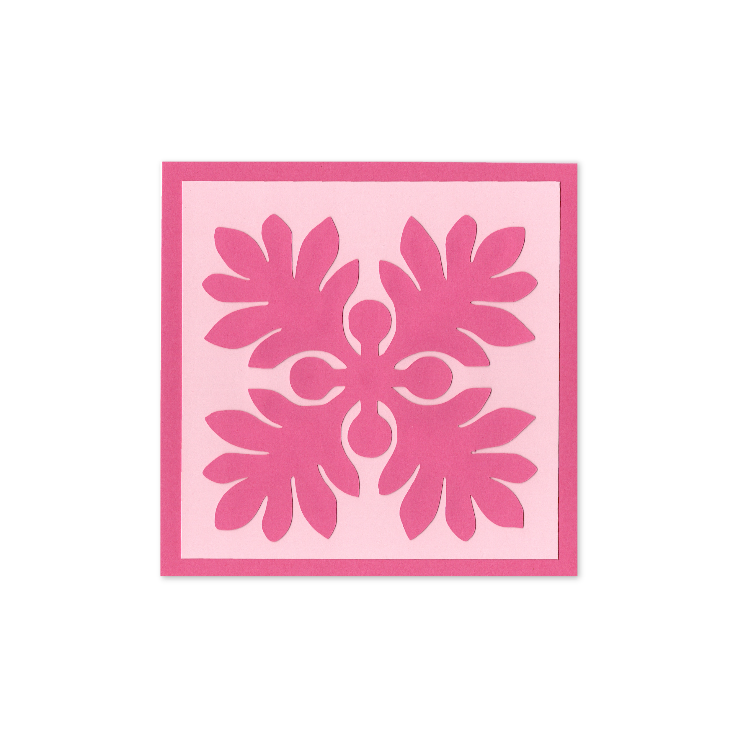 Hawaiian Motif Card (Pink on Pink)