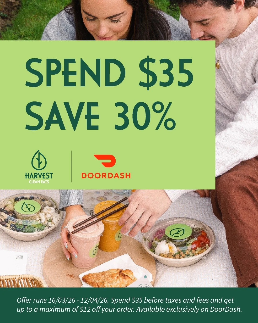 Staycation season starts at home 🌱🏠
Order HARVEST on @doordash_ca and enjoy your favourites without leaving the couch.

Enjoy 30% OFF when you spend $35. The perfect excuse for a cozy lunch or easy dinner in!

Offer valid March 16-April 12 on DoorD