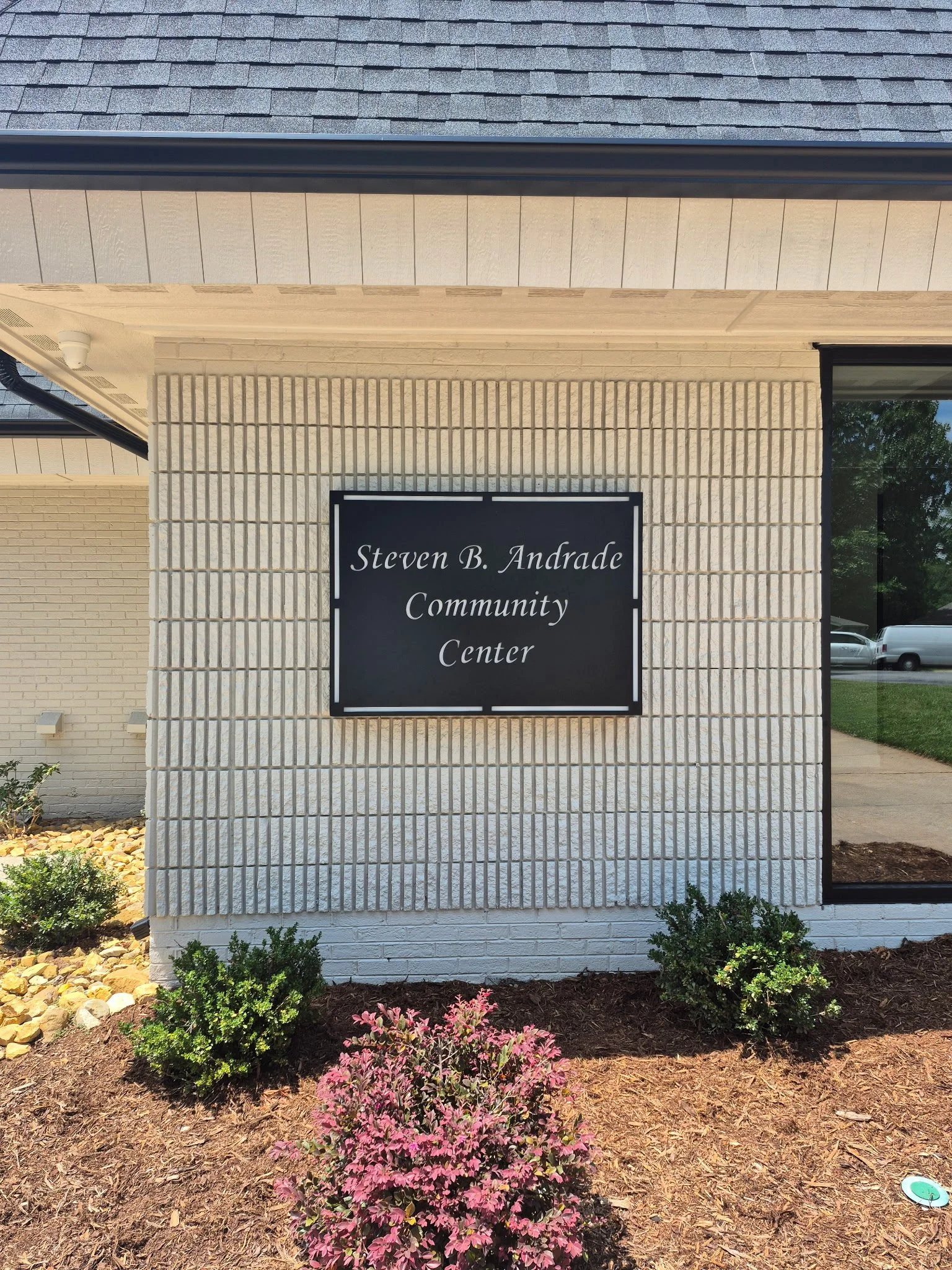 A custom exterior community center sign. 